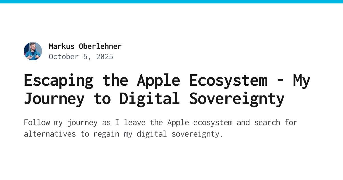 Breaking Free from Apple's Golden Cage: A Personal Journey