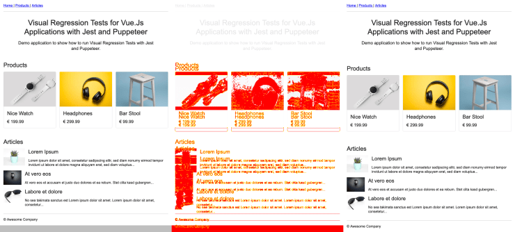 Diff of Visual Regression.