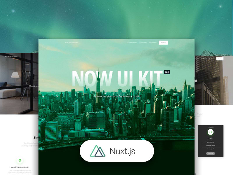 Preview of Nuxt Now UI Kit PRO template.